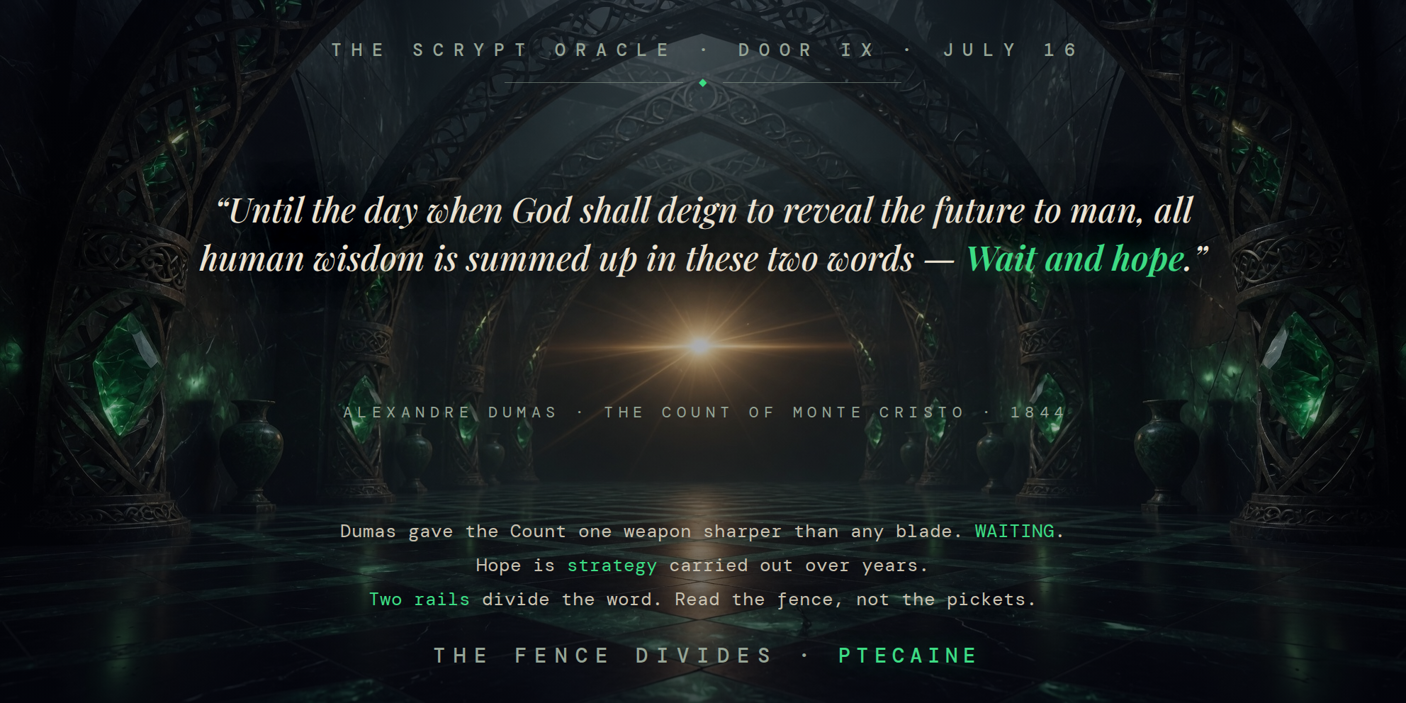The Scrypt Oracle — Door IX