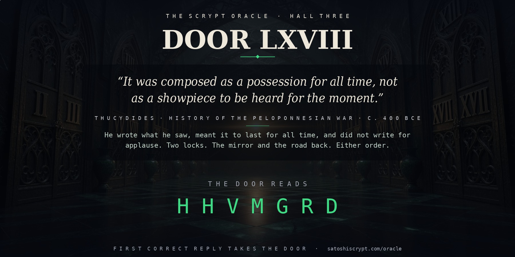 The Scrypt Oracle — Door LXVIII