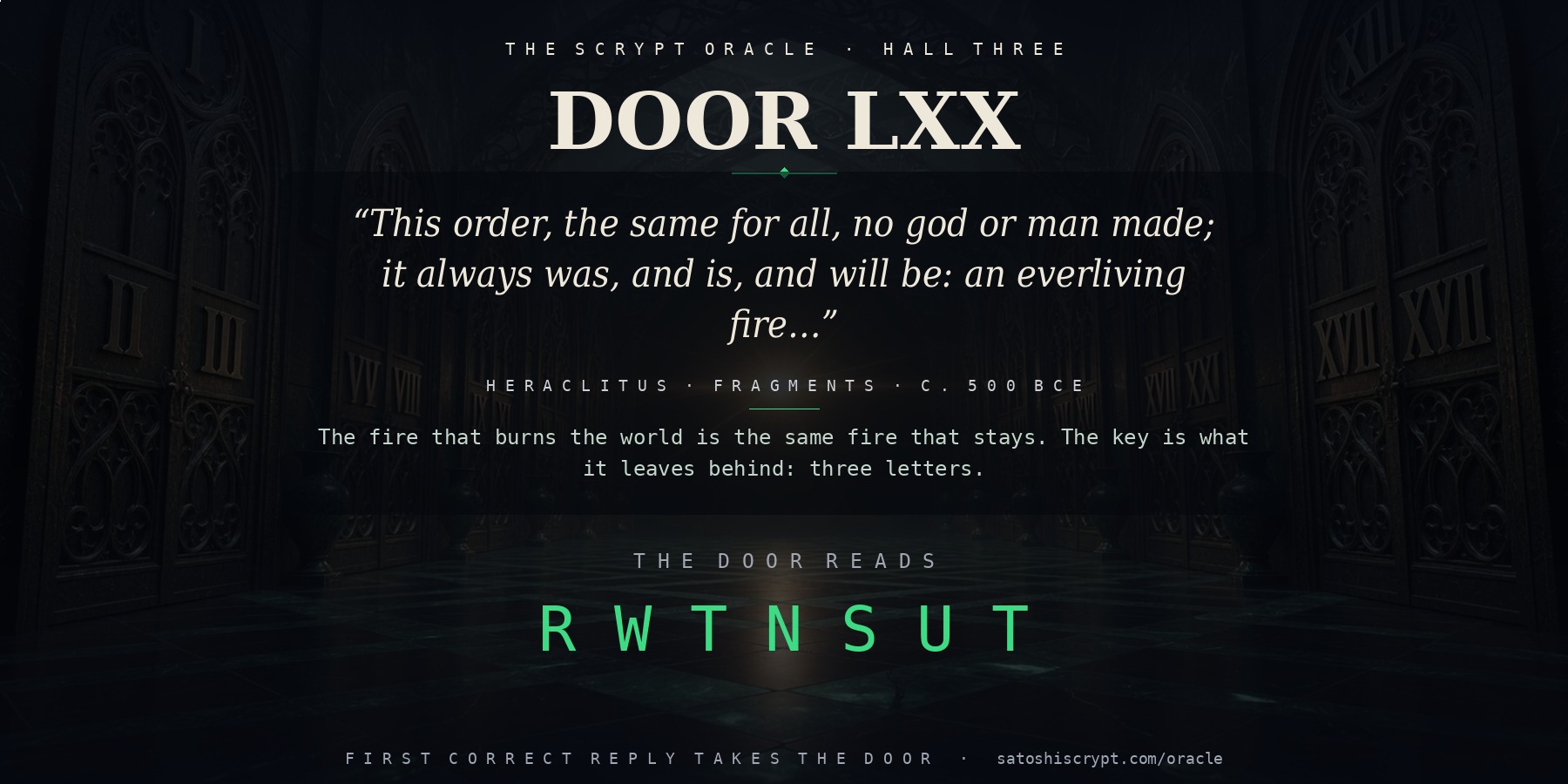 The Scrypt Oracle — Door LXX