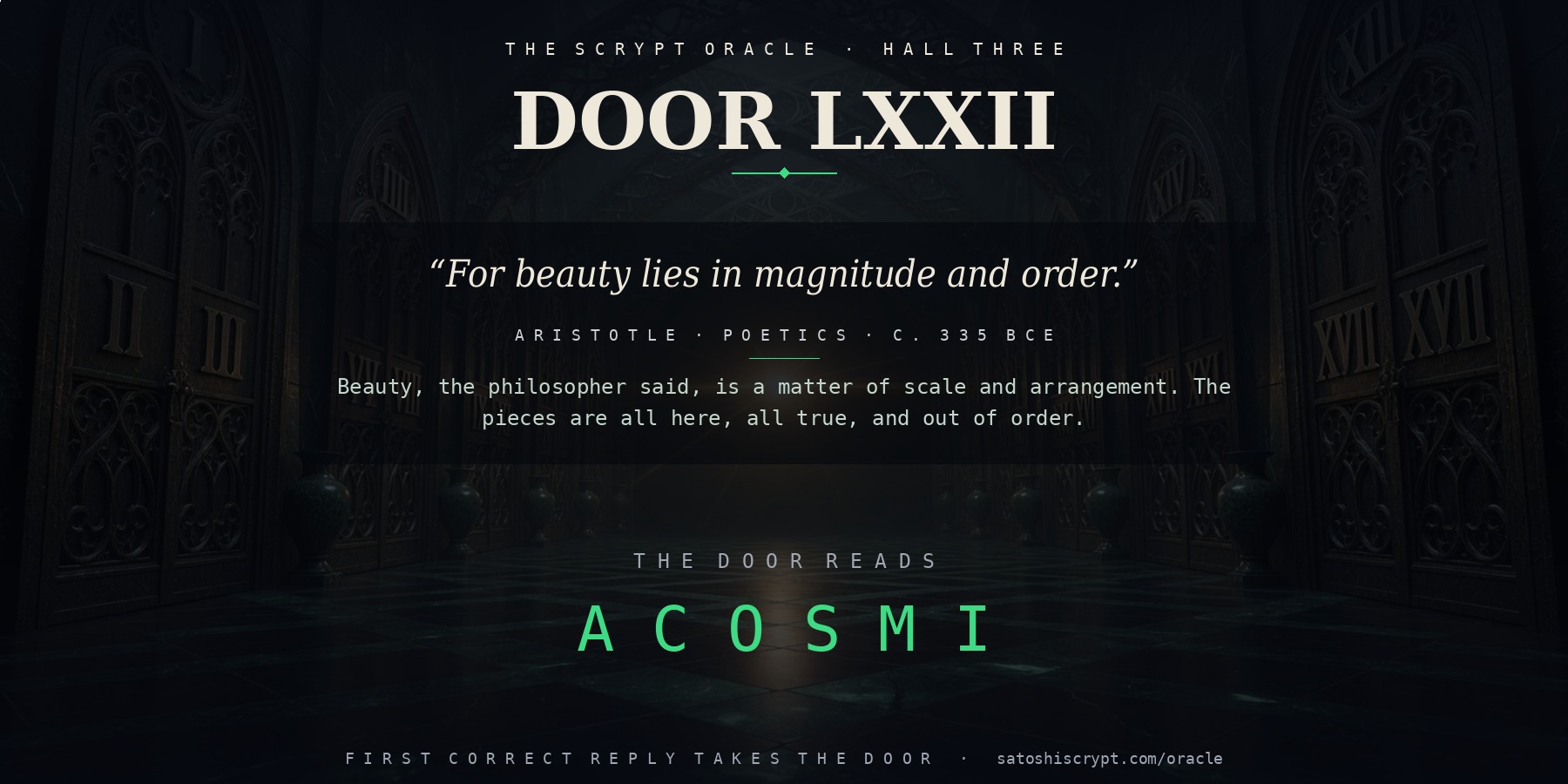 The Scrypt Oracle — Door LXXII