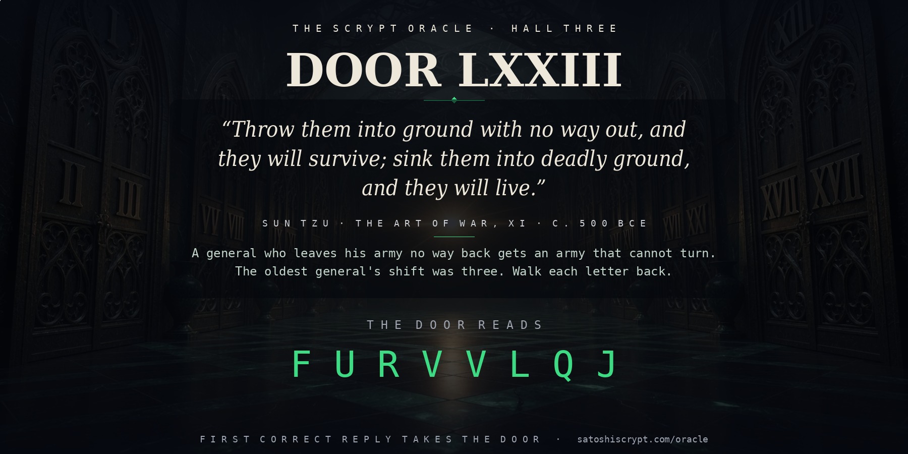 The Scrypt Oracle — Door LXXIII