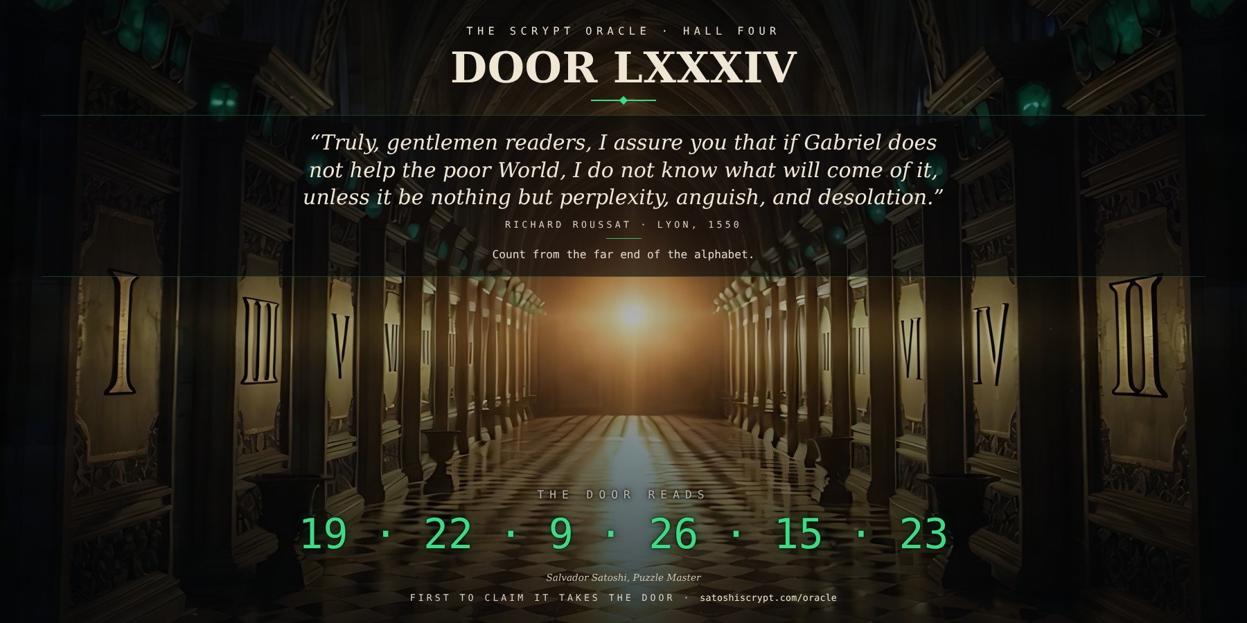 The Scrypt Oracle — Door LXXXIV