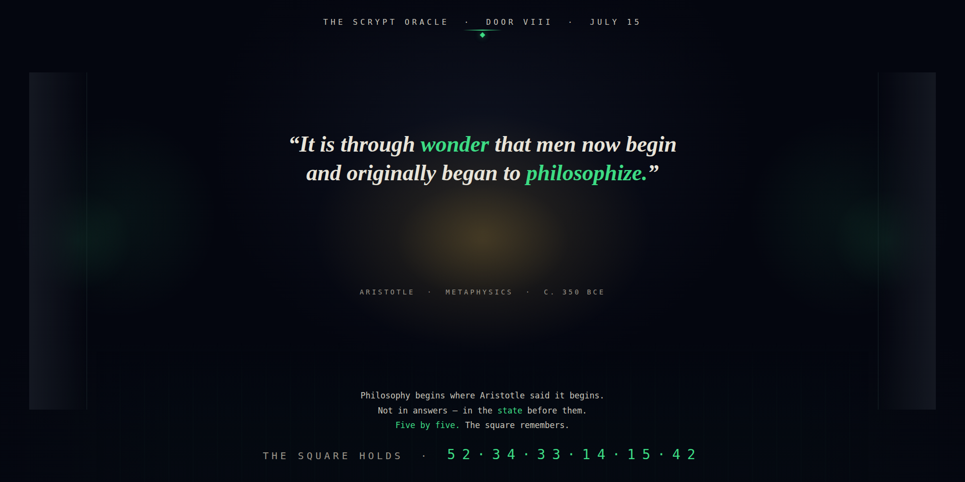 The Scrypt Oracle — Door VIII