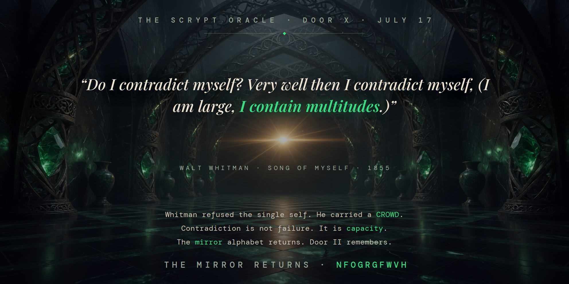 The Scrypt Oracle — Door X