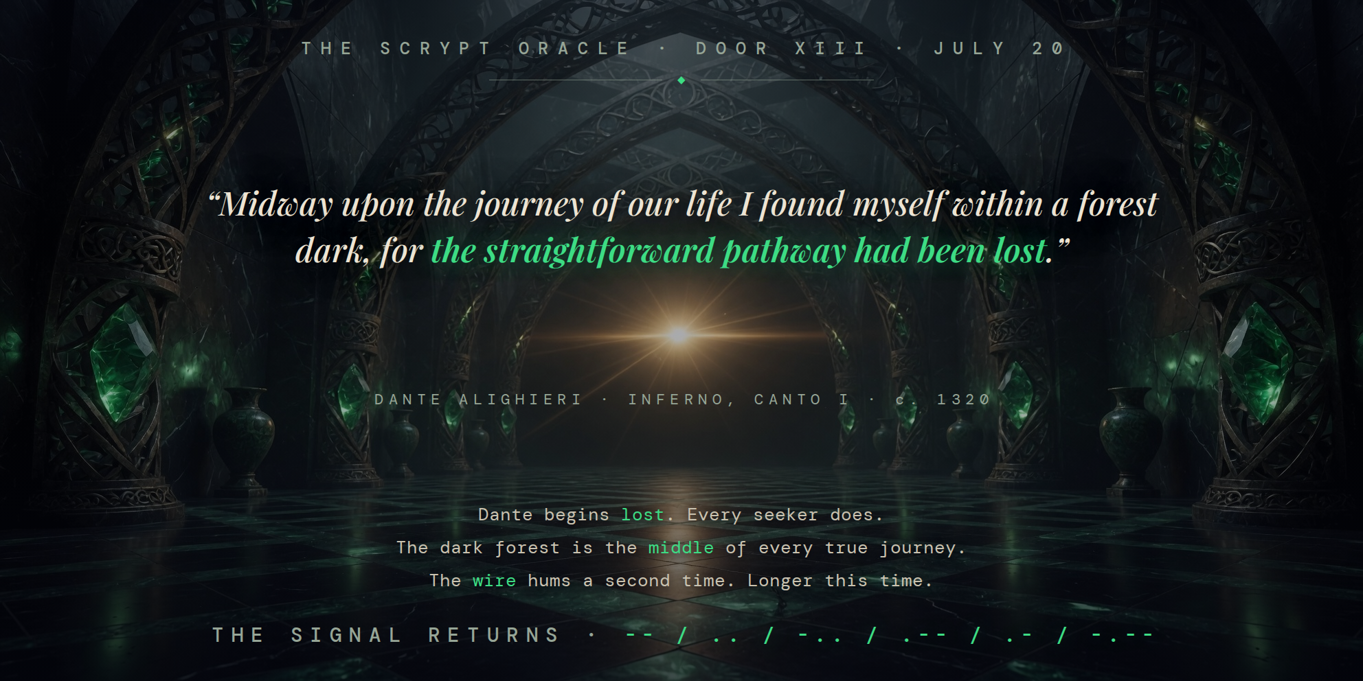 The Scrypt Oracle — Door XIII
