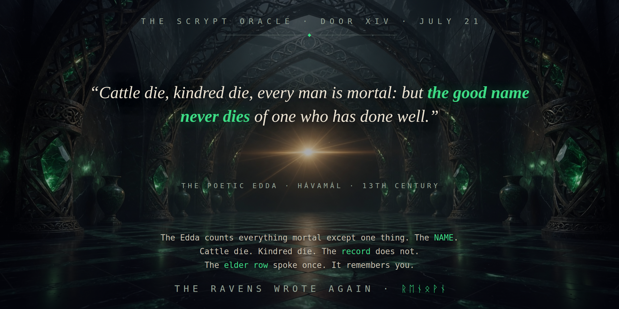 The Scrypt Oracle — Door XIV