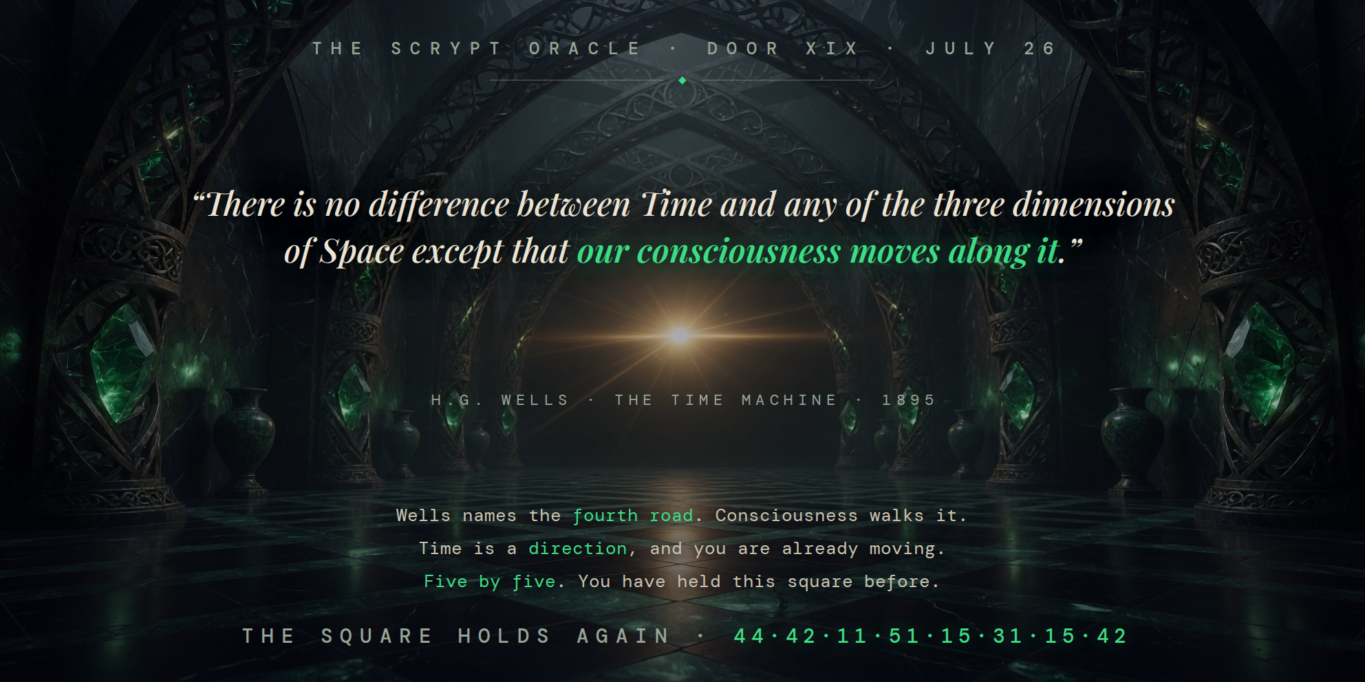 The Scrypt Oracle — Door XIX