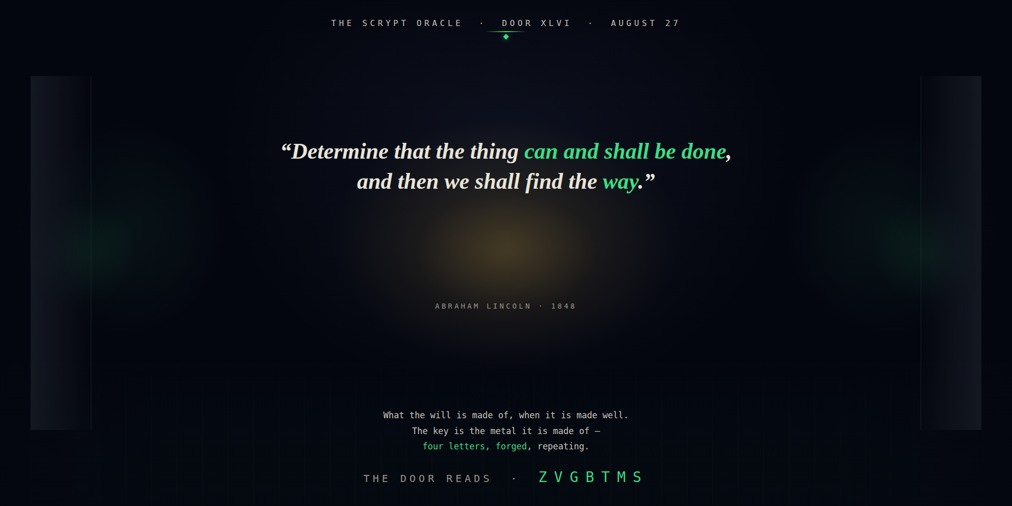 The Scrypt Oracle — Door XLVI
