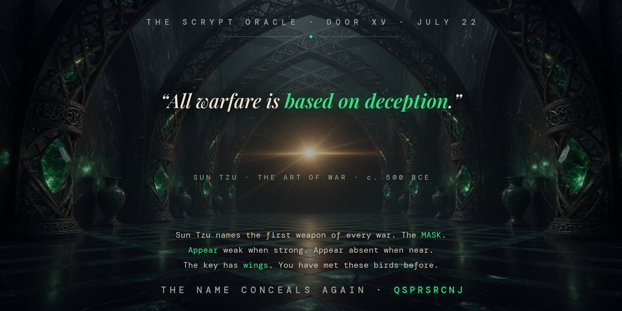 The Scrypt Oracle — Door XV