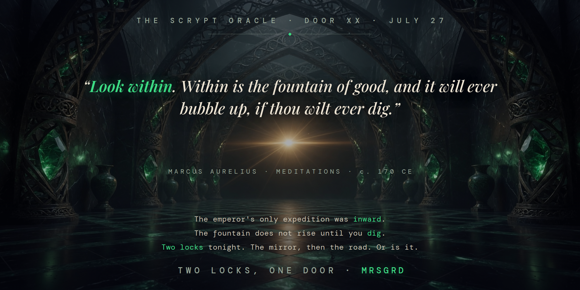 The Scrypt Oracle — Door XX