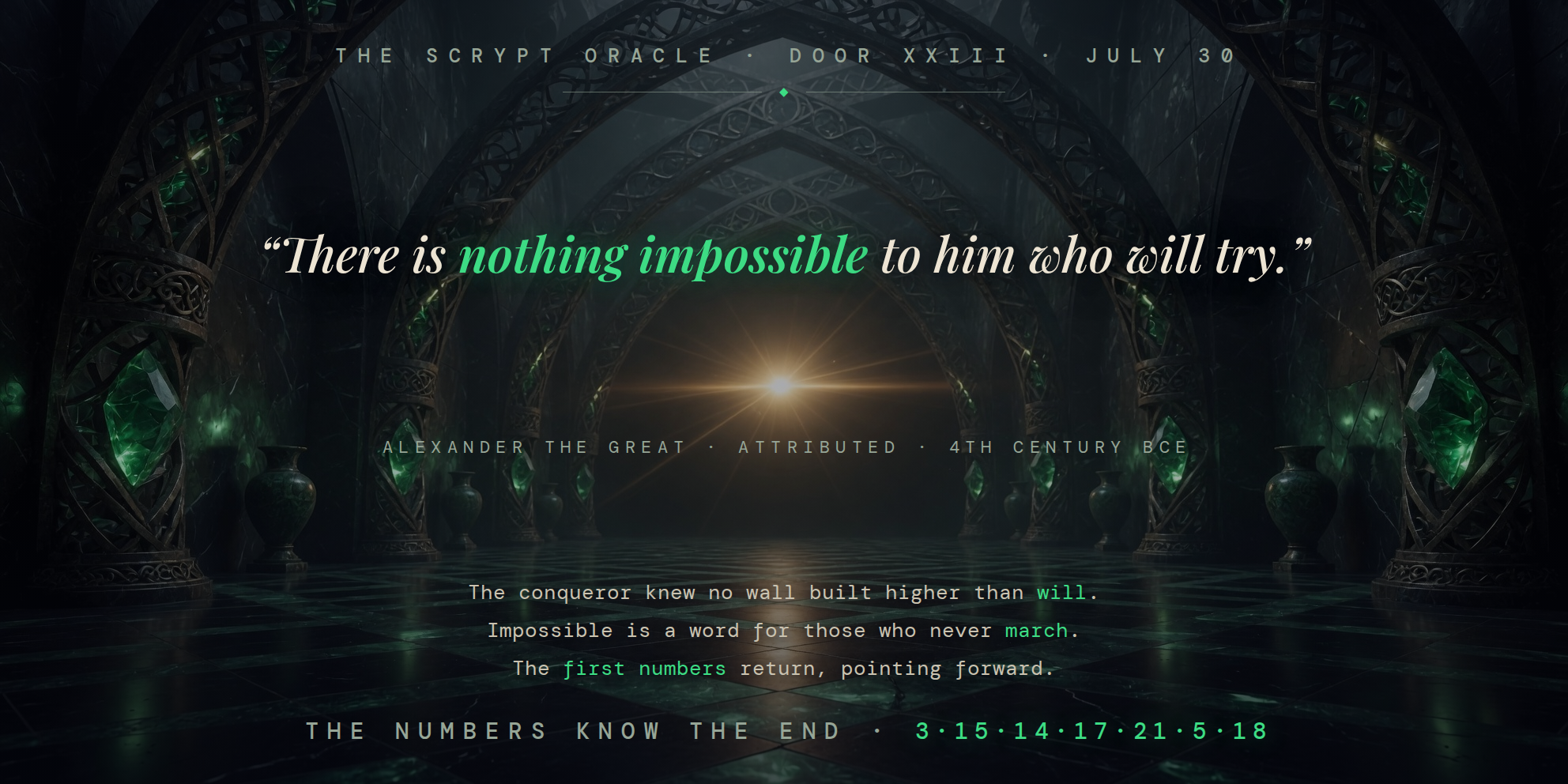 The Scrypt Oracle — Door XXIII