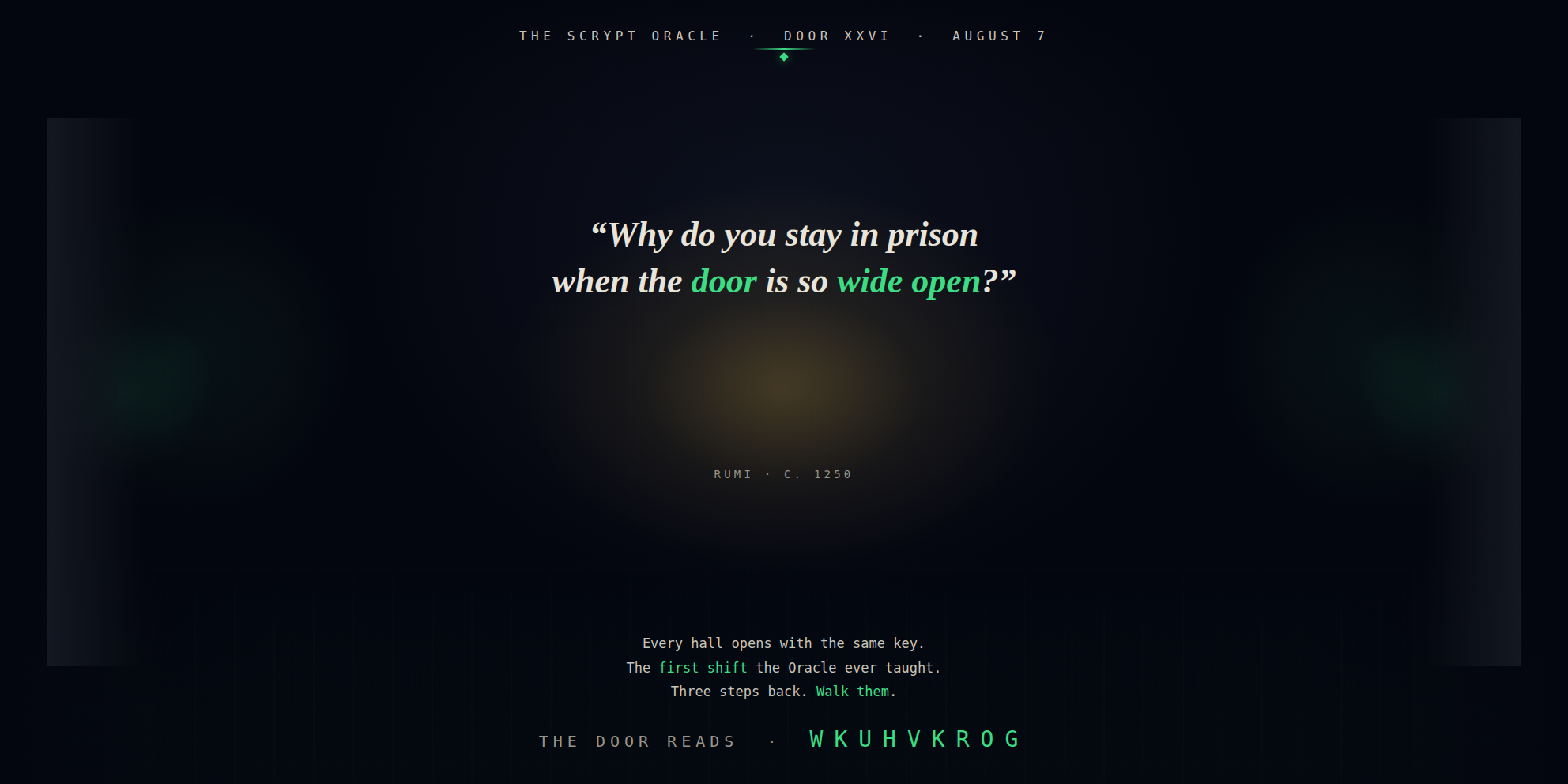 The Scrypt Oracle — Door XXVI