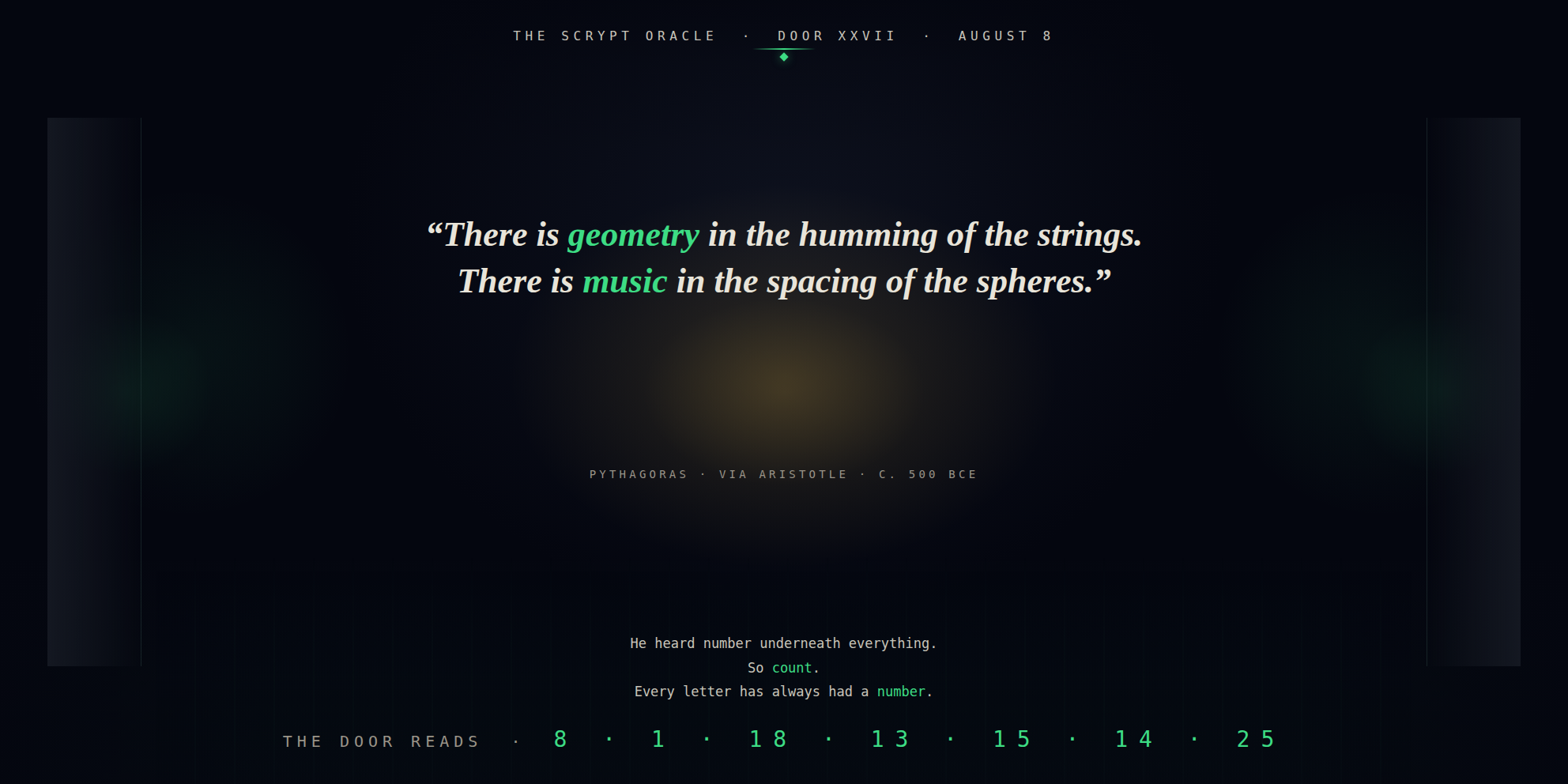 The Scrypt Oracle — Door XXVII