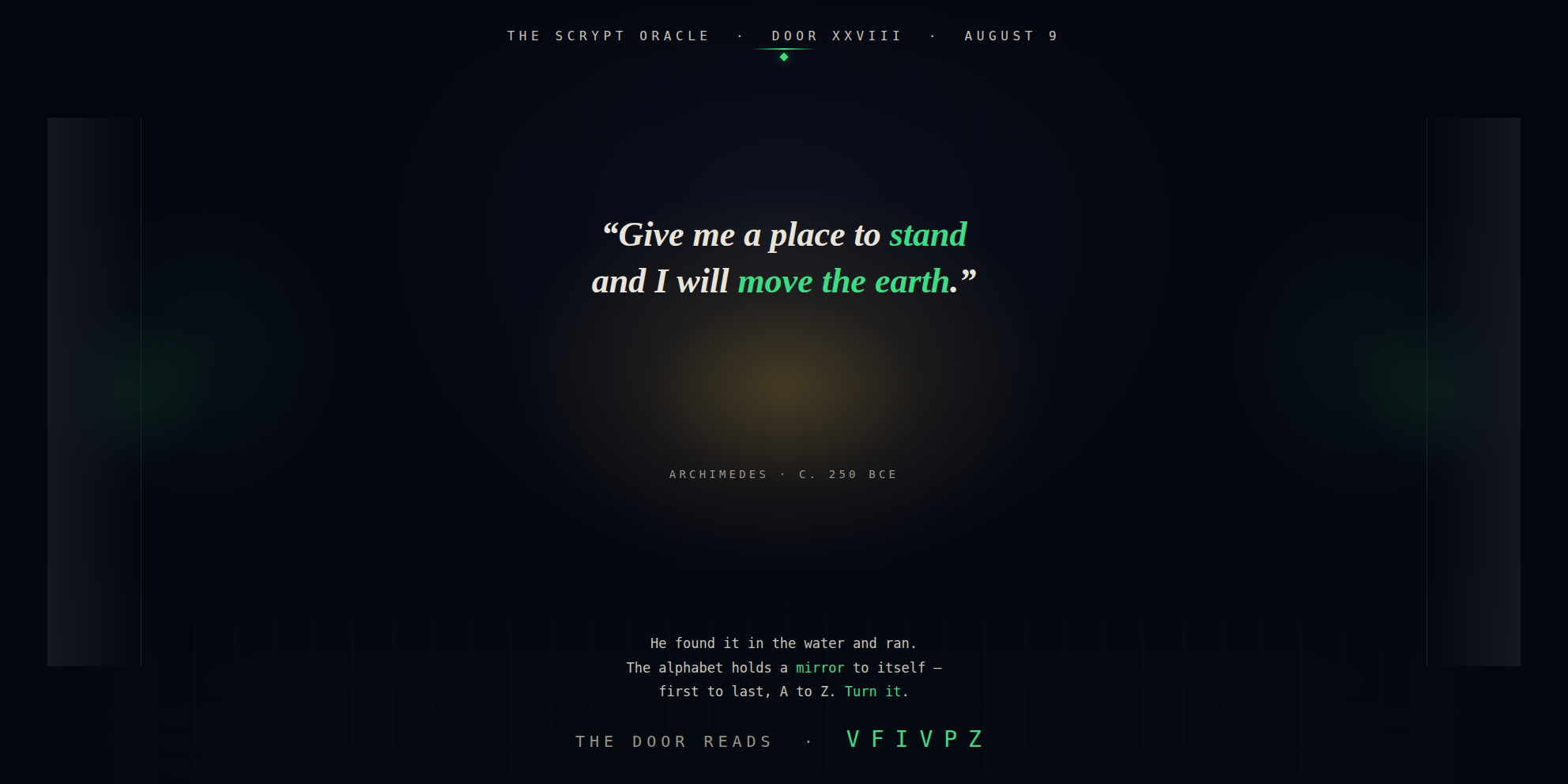 The Scrypt Oracle — Door XXVIII