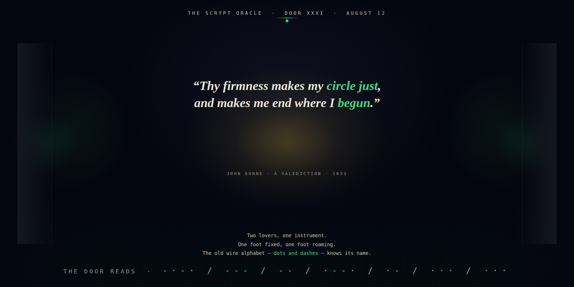 The Scrypt Oracle — Door XXXI