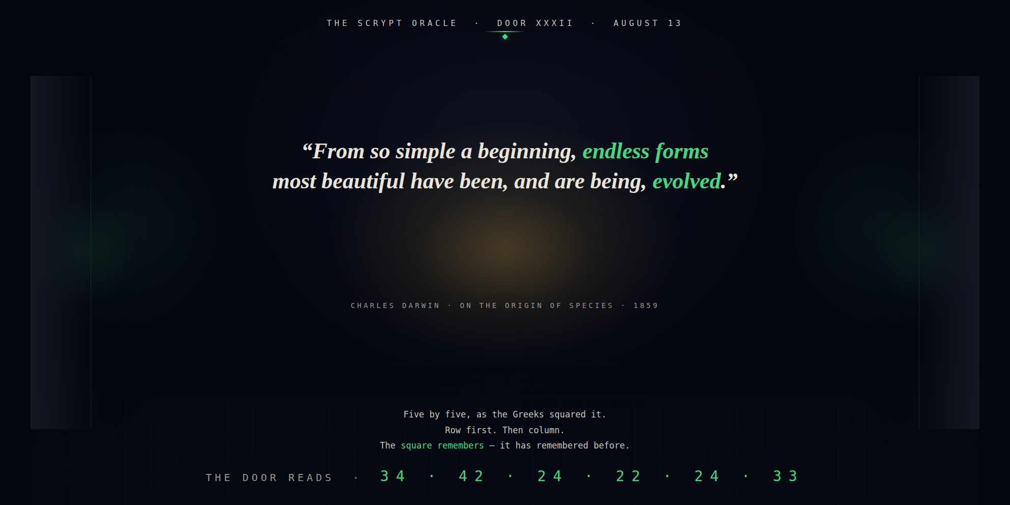 The Scrypt Oracle — Door XXXII