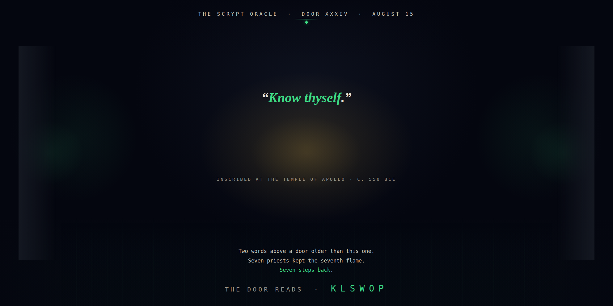 The Scrypt Oracle — Door XXXIV