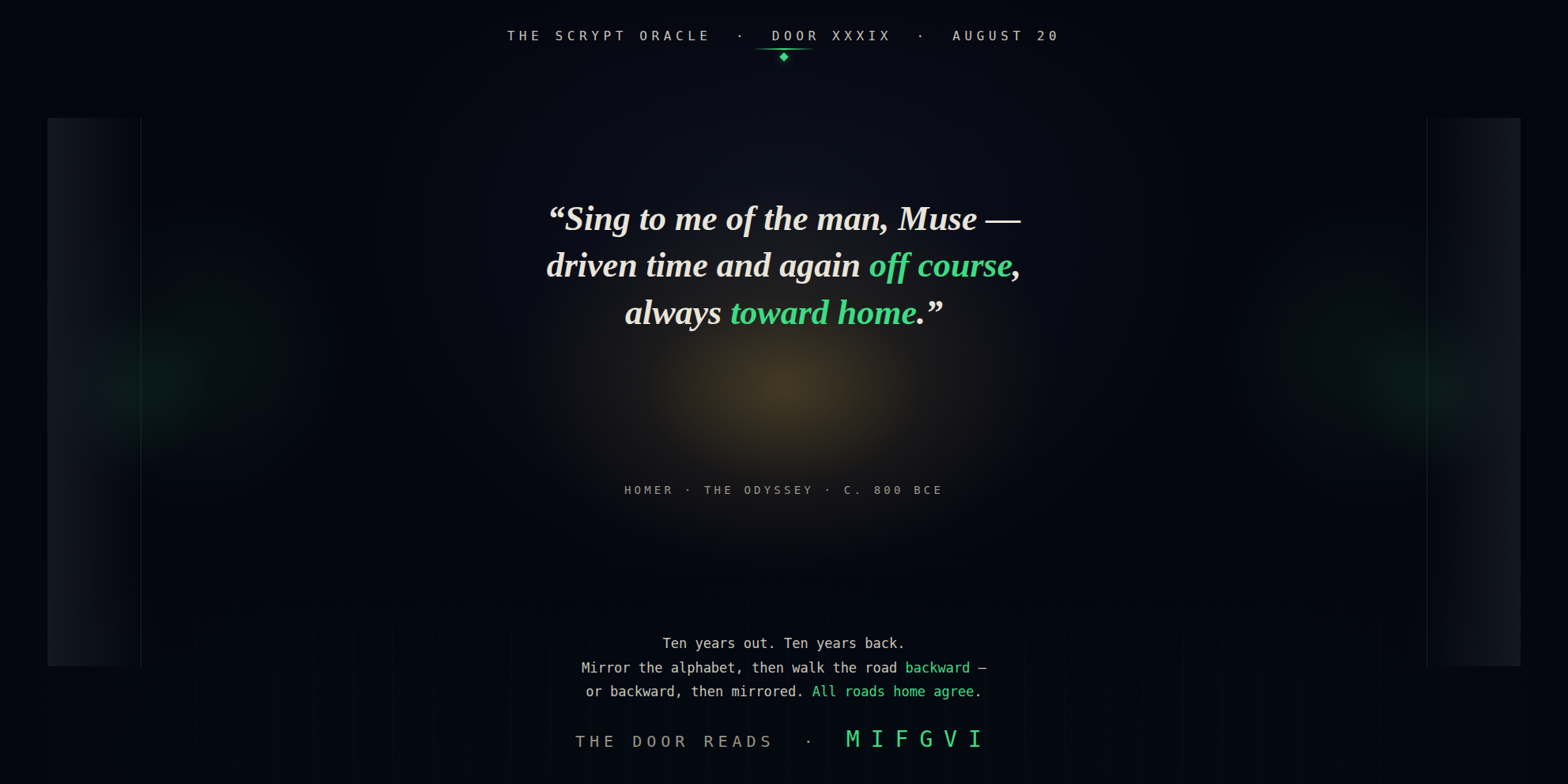 The Scrypt Oracle — Door XXXIX