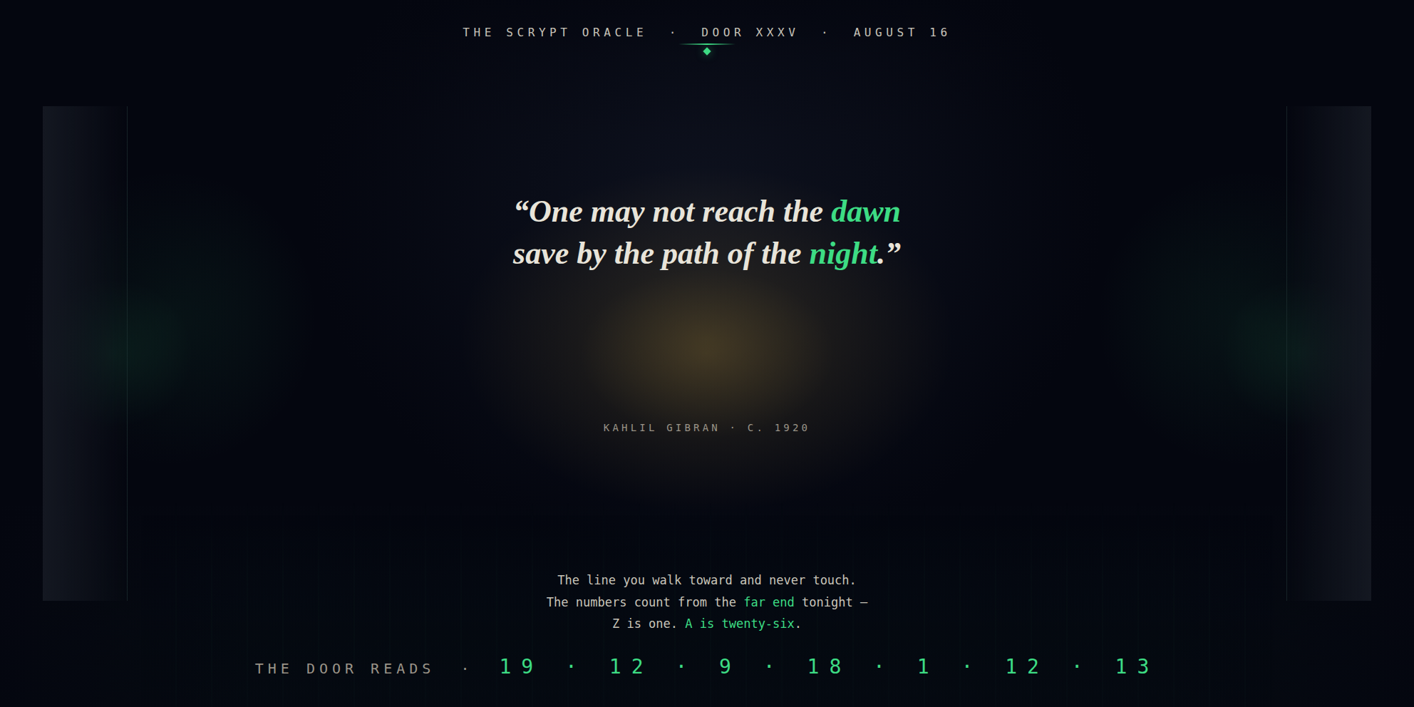 The Scrypt Oracle — Door XXXV