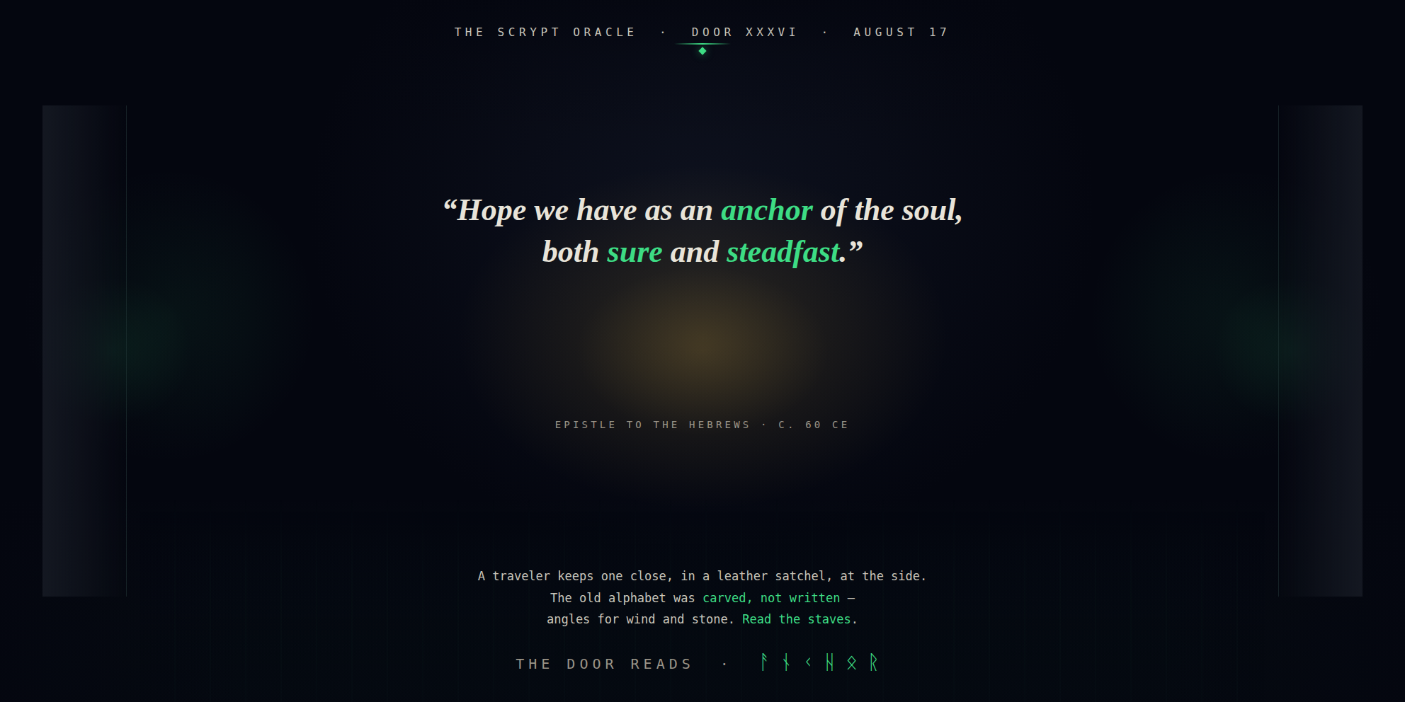 The Scrypt Oracle — Door XXXVI