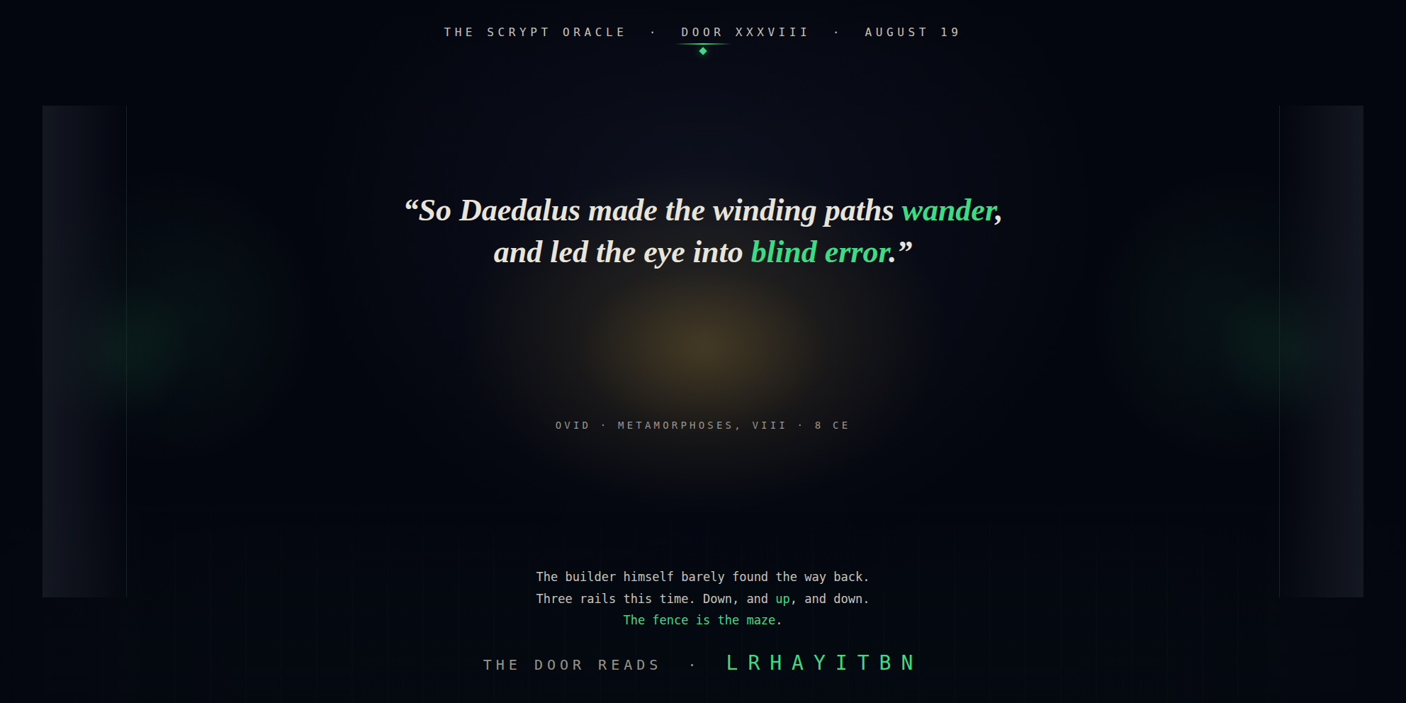 The Scrypt Oracle — Door XXXVIII